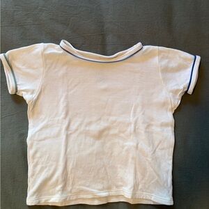 Oso & Me Kids T-Shirt White with Blue Trim 24M